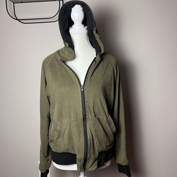 Anglero New York Green Suede Like Zip Hoodie XSmall XS Native American Indian - Picture 2 of 7